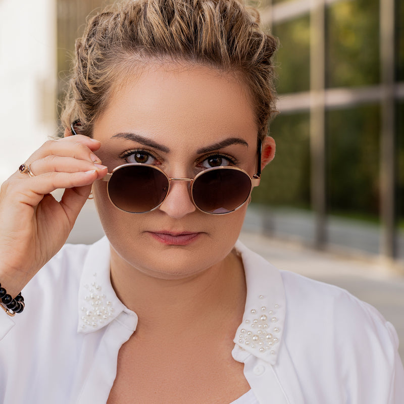 Taurus - Sonnenbrille Damen in roségold mit braunen Gläsern | Roségold