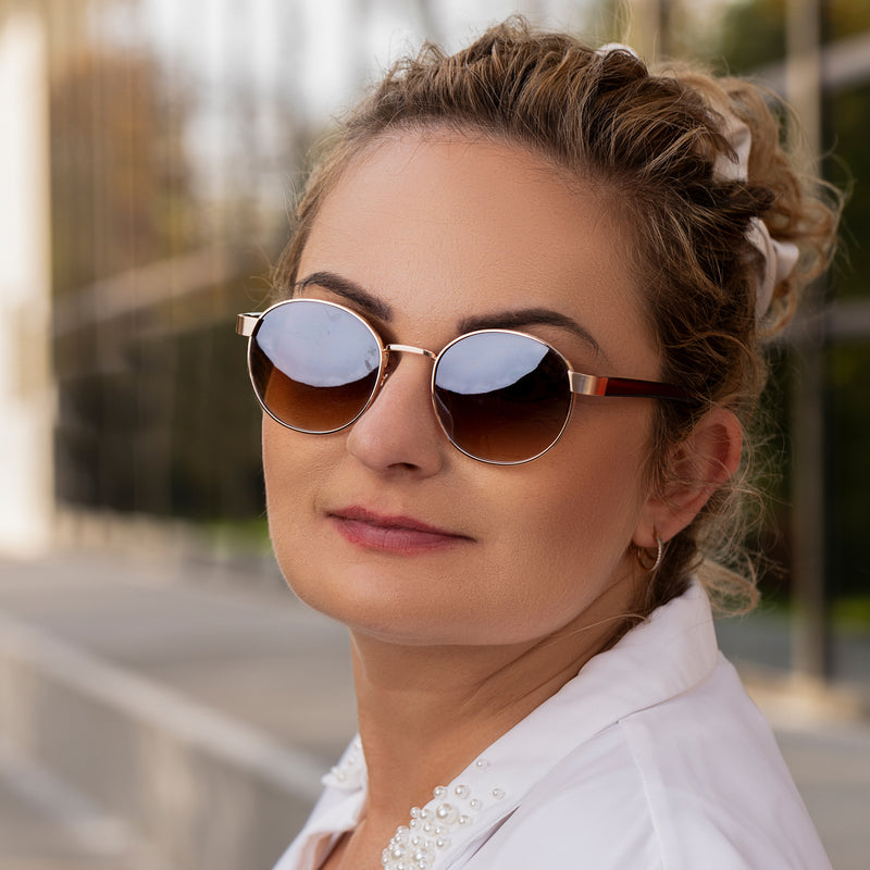 Taurus - Sonnenbrille Damen in roségold mit braunen Gläsern | Roségold